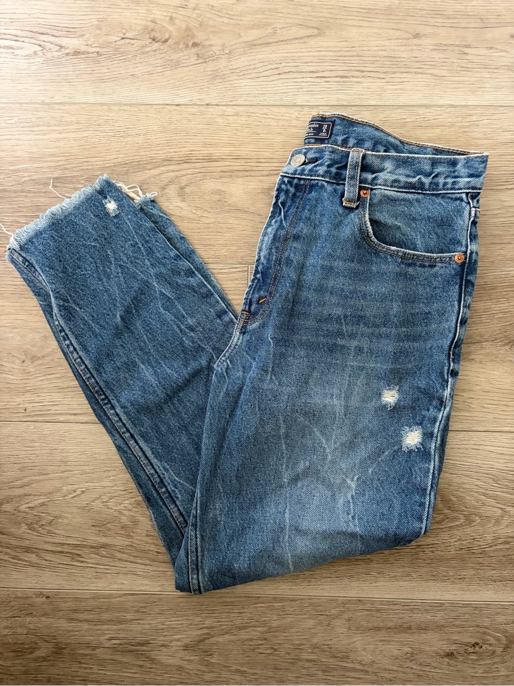 Abercrombie & Fitch Distressed Blue Denim Jeans